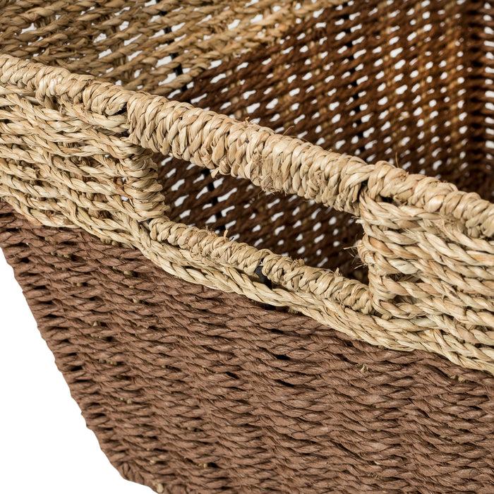 Honey Can Do Brown/Natural Seagrass Rectangle Nesting Baskets (3-Pack)