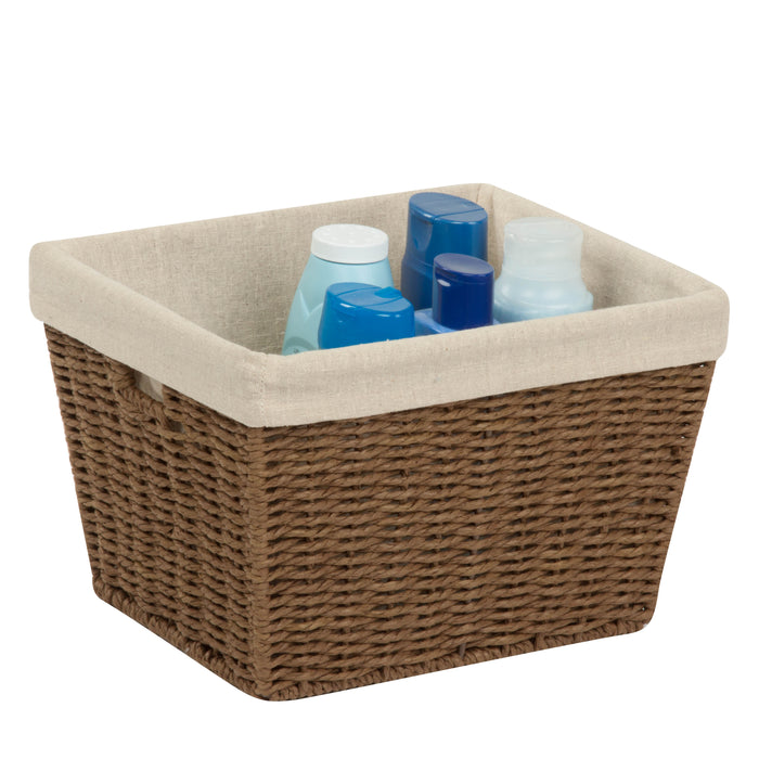 honey can do Brown Paper Rope Medium Storage Basket with Liner