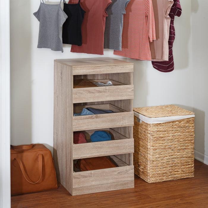 Honey Can Do Brown Stackable Modular 4-Drawer Closet Organizer