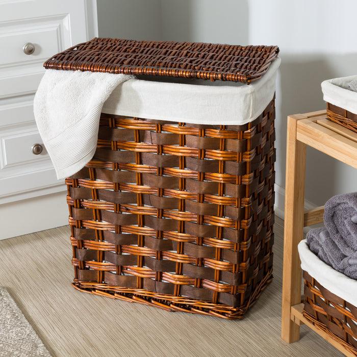 Honey Can Do Brown Wicker 7-Piece Woven Storage Basket Set