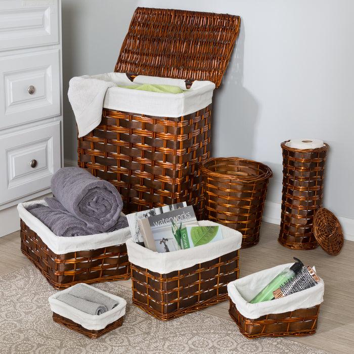 Honey Can Do Brown Wicker 7-Piece Woven Storage Basket Set