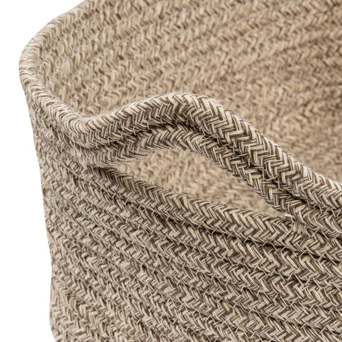 Honey Can Do Champagne Cotton Cord Nesting Baskets With Handles (Set Of 3)