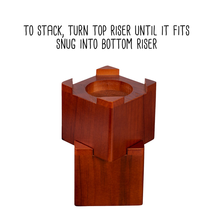 Honey Can Do Cherry Finish Wood Bed Risers (Set Of 4)