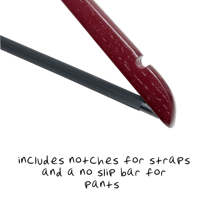 Honey Can Do Cherry Finish Wood No-Slip Suit Hangers (24-Pack)