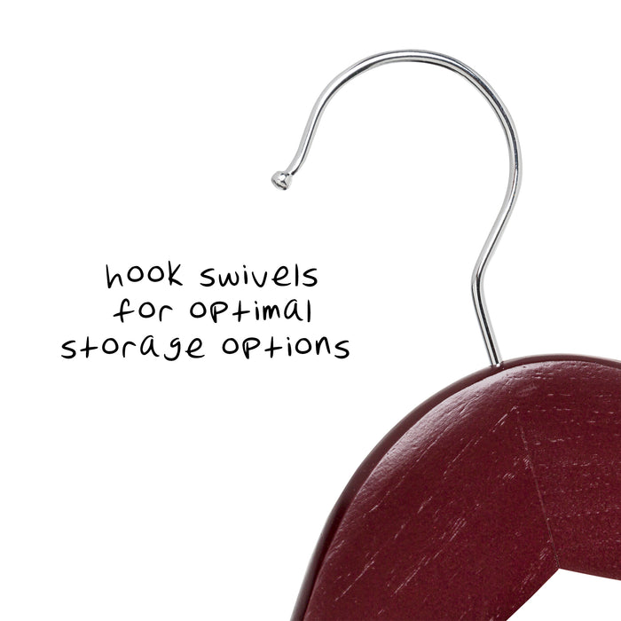 Honey Can Do Cherry Finish Wood No-Slip Suit Hangers (24-Pack)