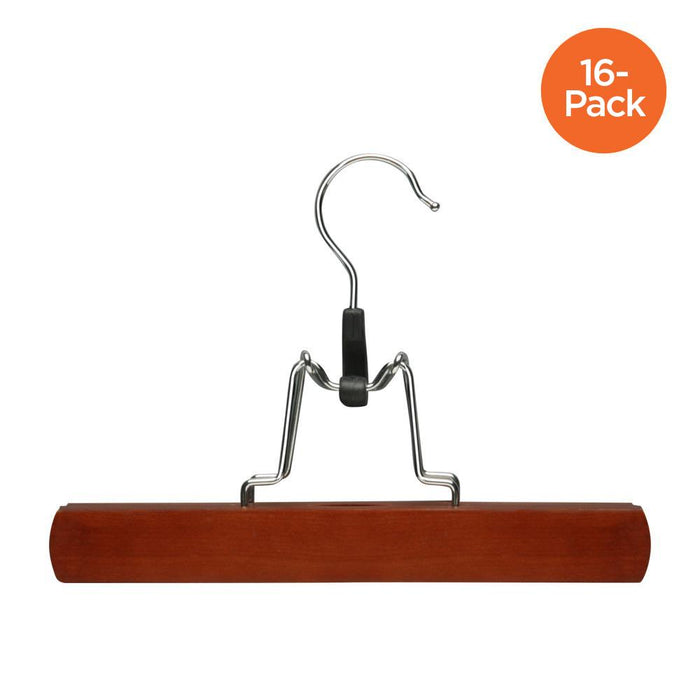 honey can do Cherry Finish Wood Pant Clamp Hangers (16-Pack)