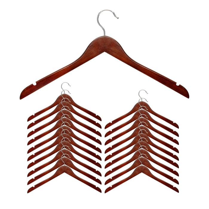 Honey Can Do Cherry Finish Wood Shirt Hangers (20-Pack)