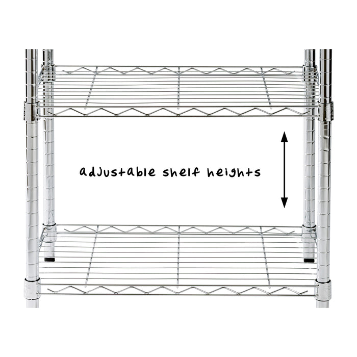 Honey Can Do Chrome 3-Tier Adjustable Shelving Unit With 250-lb Weight Capacity