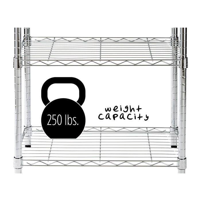 Honey Can Do Chrome 3-Tier Adjustable Shelving Unit With 250-lb Weight Capacity