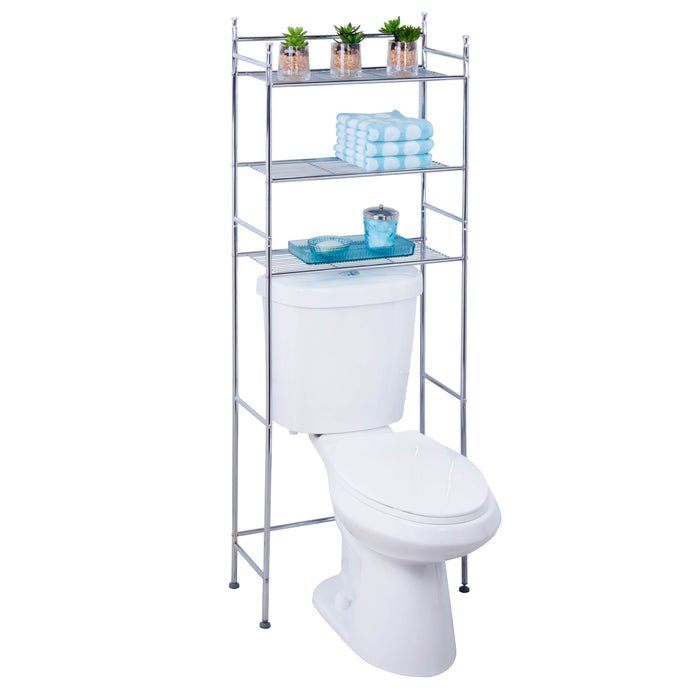 honey can do Chrome 3-Tier Over-The-Toilet Storage Shelf