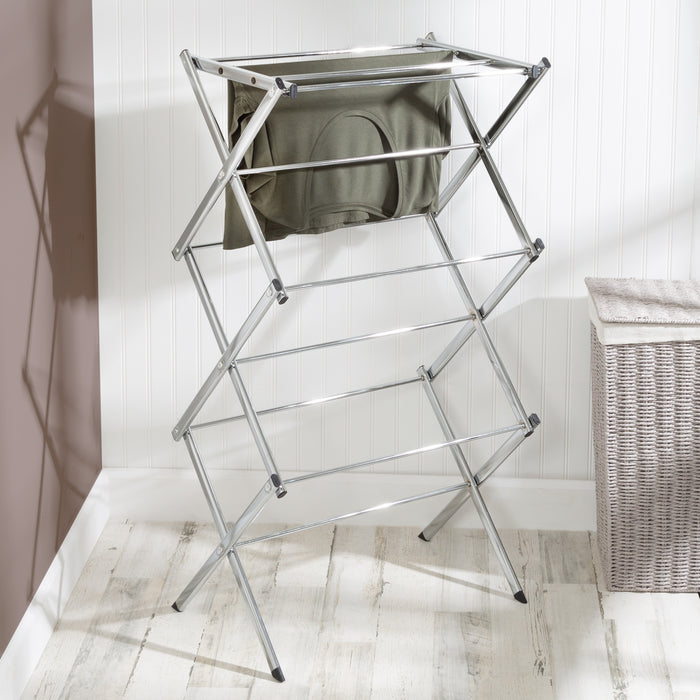 Honey Can Do Chrome 3-Tier Slim-Profile Folding Accordion Drying Rack