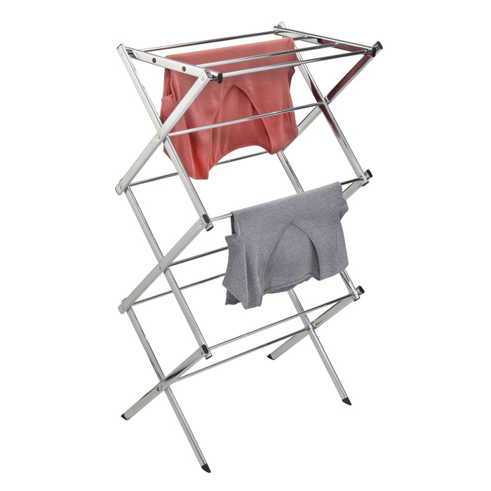 honey can do Chrome 3-Tier Slim-Profile Folding Accordion Drying Rack