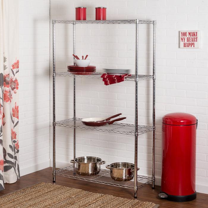 Honey Can Do Chrome 4-Tier Heavy-Duty Shelving Unit With 200-lb Shelf Capacity