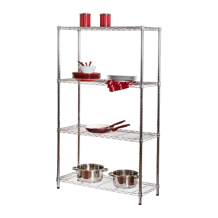Honey Can Do Chrome 4-Tier Heavy-Duty Shelving Unit With 200-lb Shelf Capacity