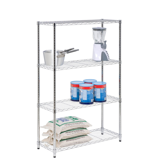 honey can do Chrome 4-Tier Heavy-Duty Shelving Unit with 250-lb Weight Capacity