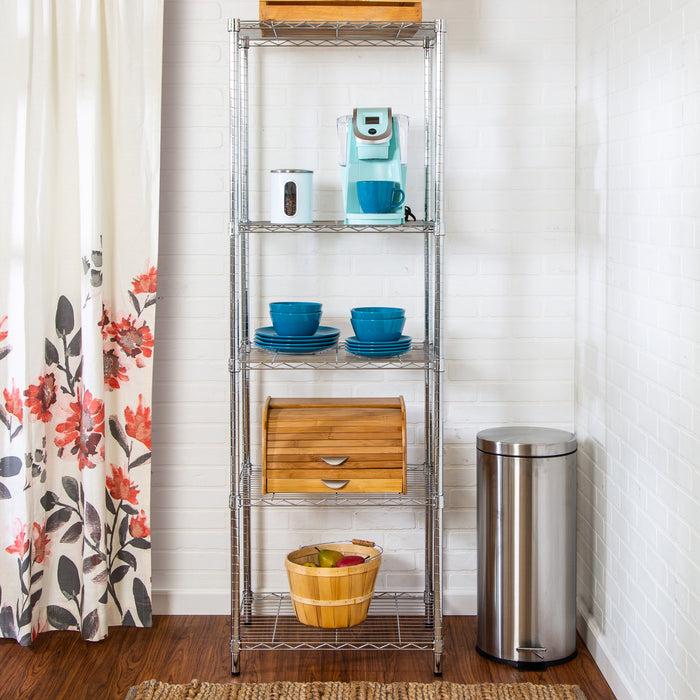 Honey Can Do Chrome 5-Tier Adjustable Shelving Unit With 250-lb Shelf Capacity