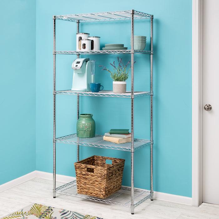 Honey Can Do Chrome 5-Tier Adjustable Shelving Unit With 350-lb Shelf Capacity