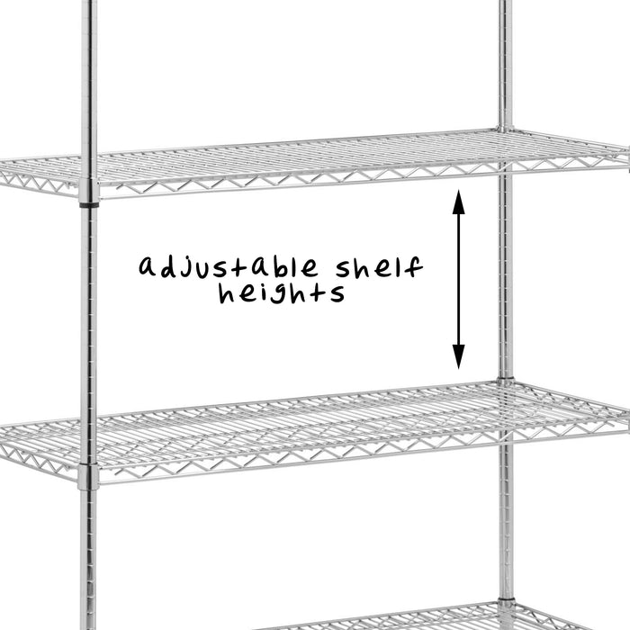 Honey Can Do Chrome 5-Tier Adjustable Shelving Unit With 800-lb Shelf Capacity