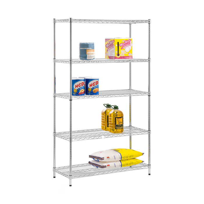 honey can do Chrome 5-Tier Adjustable Shelving Unit with 800-lb Shelf Capacity
