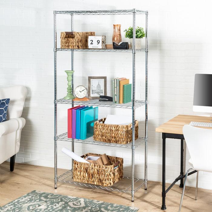 Honey Can Do Chrome 5-Tier Heavy-Duty Shelving Unit With 200-lb Shelf Capacity