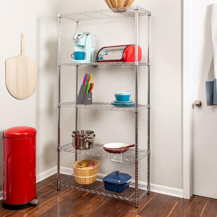 Honey Can Do Chrome 5-Tier Heavy-Duty Shelving Unit With 200-lb Shelf Capacity