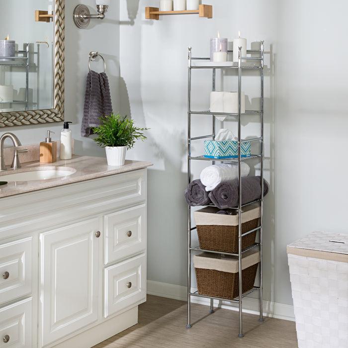 Honey Can Do Chrome 6-Tier Bath Storage Shelving Unit