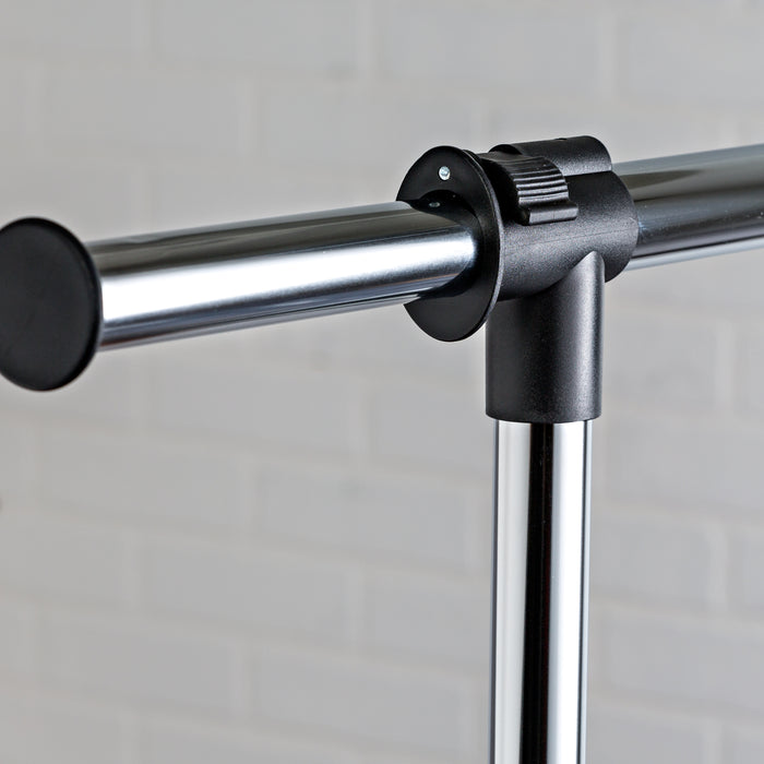 Honey Can Do Chrome Adjustable Height And Width Rolling Metal Clothes Rack