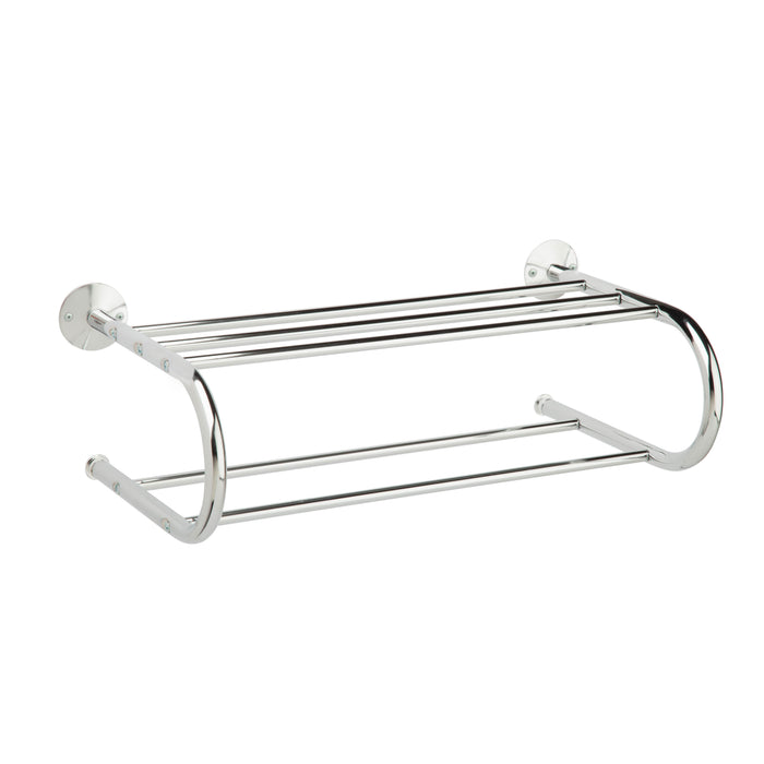 Honey Can Do Chrome Bath Wall-Mounted Towel Rack With Shelf