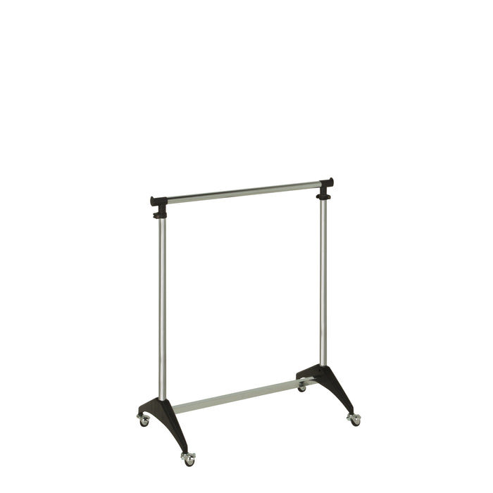 Honey Can Do Chrome/Black Adjustable Rolling Clothing Rack