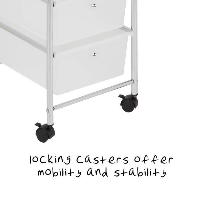 Honey Can Do Chrome/Clear 3-Drawer Rolling Storage Cart