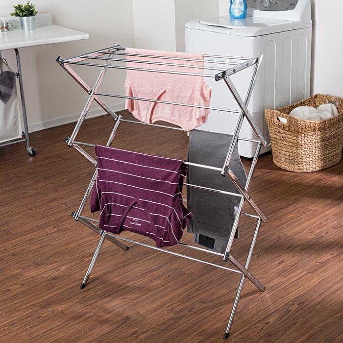 Honey Can Do Chrome Commercial Folding Accordion Drying Rack