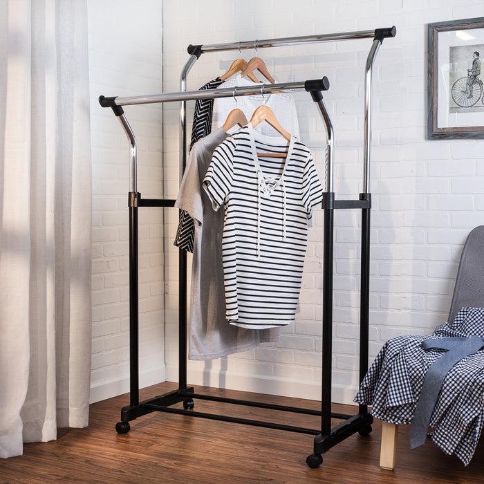 Honey Can Do Chrome Heavy-Duty Double Hanging Garment Rack
