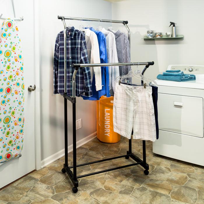 Honey Can Do Chrome Heavy-Duty Double Hanging Garment Rack