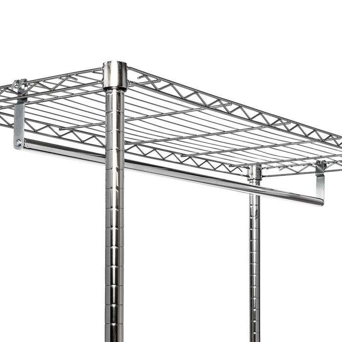 Honey Can Do Chrome Heavy-Duty Rolling Clothes Rack With 2 Shelves