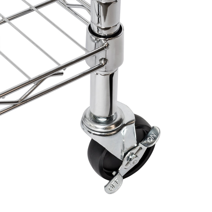 Honey Can Do Chrome Heavy-Duty Rolling Clothes Rack With 2 Shelves