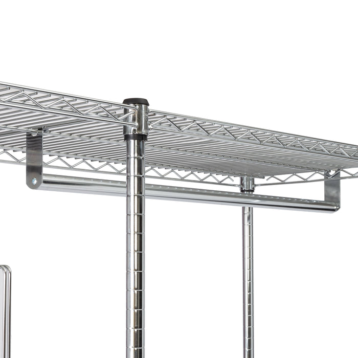 Honey Can Do Chrome Rolling Closet With Garment Bar And Shelves