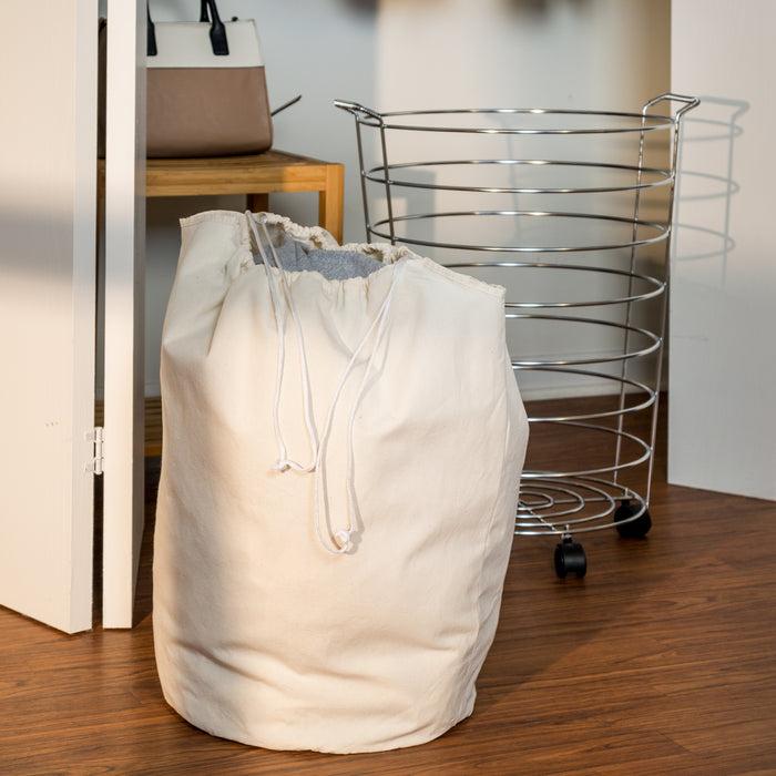 Honey Can Do Chrome Rolling Hamper With Removable Laundry Bag
