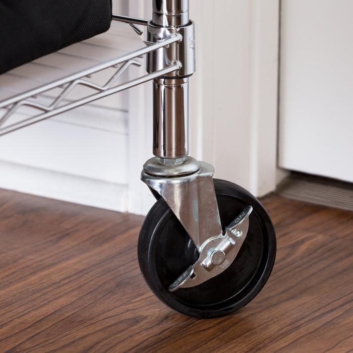 Honey Can Do Chrome Rolling Heavy-Duty Adjustable Shelving Unit