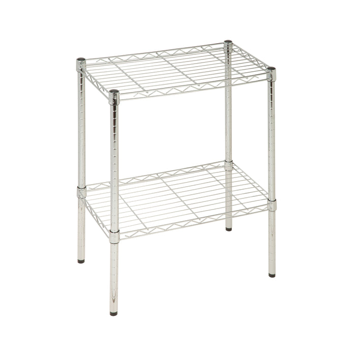 Honey Can Do Chrome Small 2-Tier Adjustable Shelving Unit