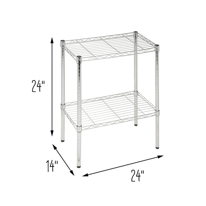 Honey Can Do Chrome Small 2-Tier Adjustable Shelving Unit