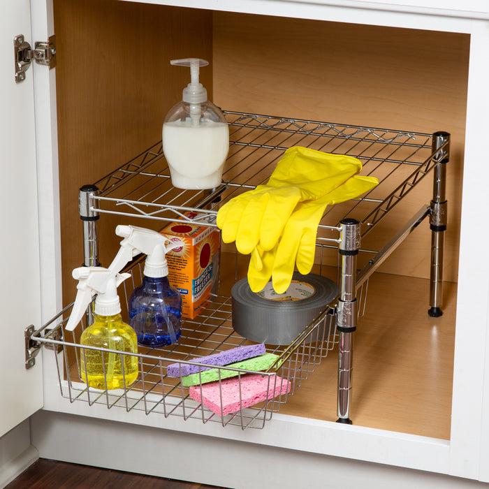 Honey Can Do Chrome Stacking Cabinet Organizer Drawer