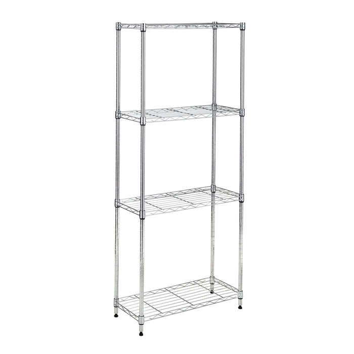 honey can do Chrome Steel 4-Tier Slim Profile Shelving Unit