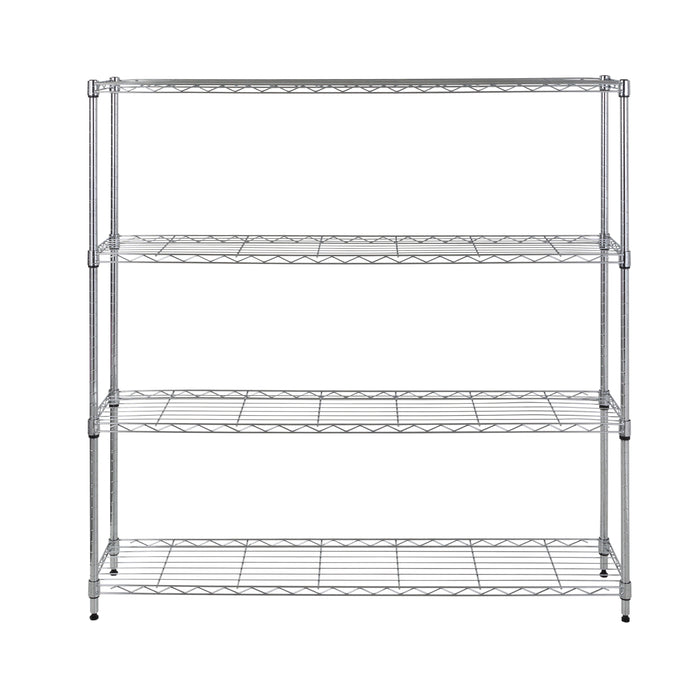 Honey Can Do Chrome Steel 4-Tier Slim Profile Wide Shelving Unit