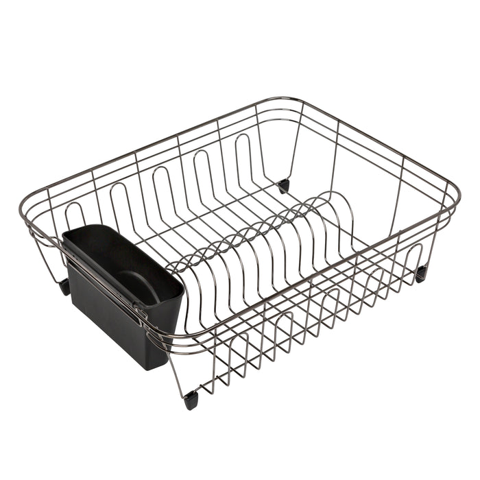 Honey Can Do Chrome Wire Dish Drying Rack With Black Tray