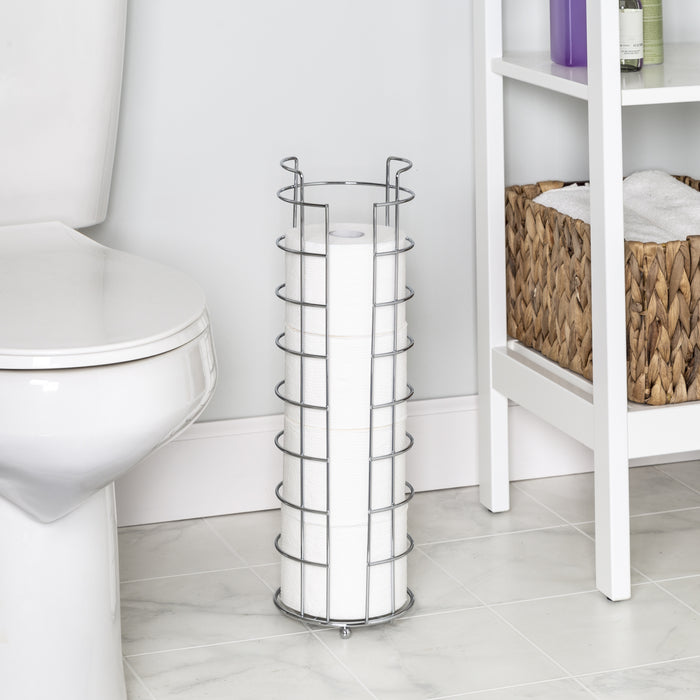 Honey Can Do Chrome Wire Freestanding 4 Roll Toilet Paper Holder
