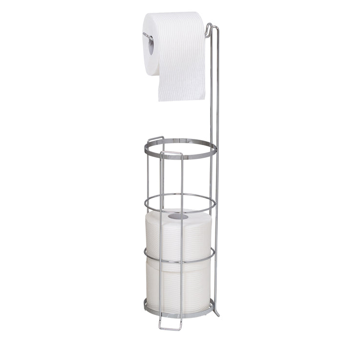 honey can do Chrome Wire Freestanding Toilet Paper Holder and Dispenser