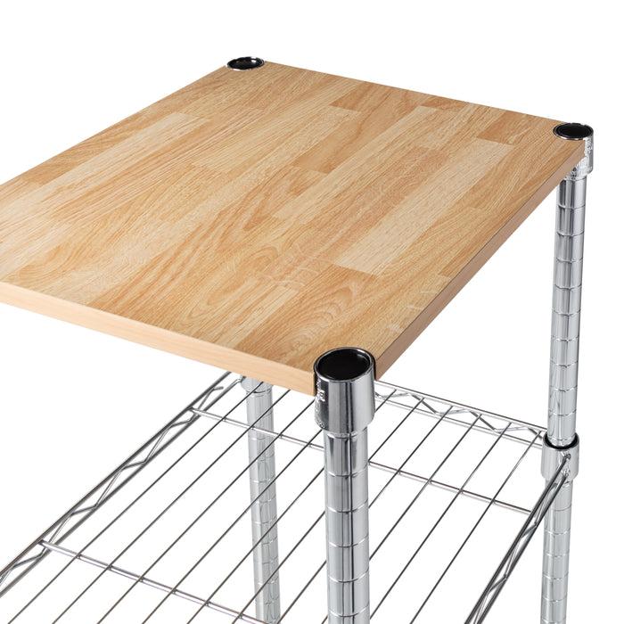 Honey Can Do Chrome/Wood 3-Tier Adjustable Shelving Unit