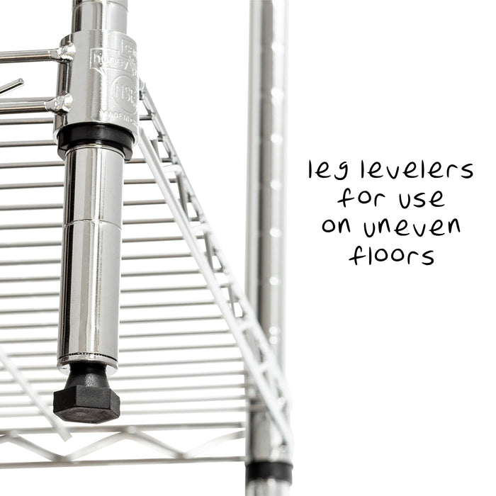 Honey Can Do Chrome/Wood Microwave Shelving Unit With Shelves