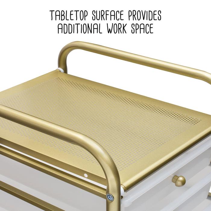 Honey Can Do Clear/Gold Plastic 10-Drawer Rolling Storage Cart