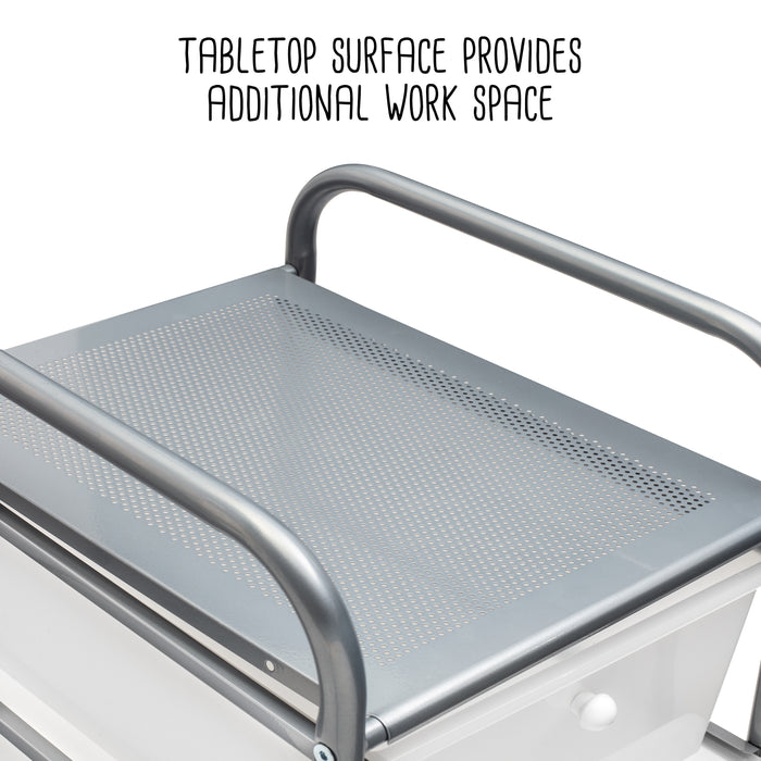 Honey Can Do Clear/Silver Plastic 5-Drawer Storage Cart